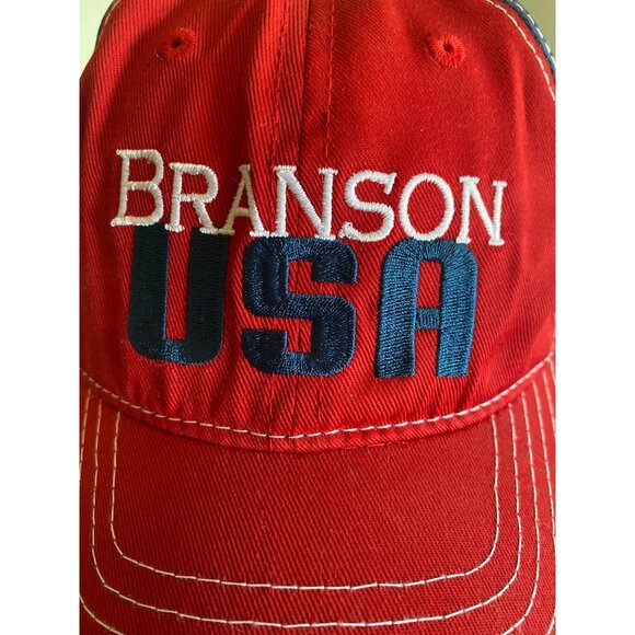 Branson USA Red White Blue Adjustable Hat Cap - Picture 2 of 6